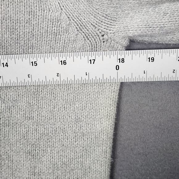 J CREW Mockneck Center Cable Knit Fisherman Sweater Women Size XS Gray Comfy - Picture 3 of 8